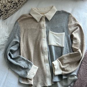 Neutral and cozy VICI Button down shirt